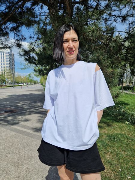 Біла жіноча футболка оверсайз Morkva t-shirt розмір S t-shirt01 фото