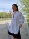 Белая женская льняная рубашка оверсайз Morkva Linen Shirt Mari smws фото 6