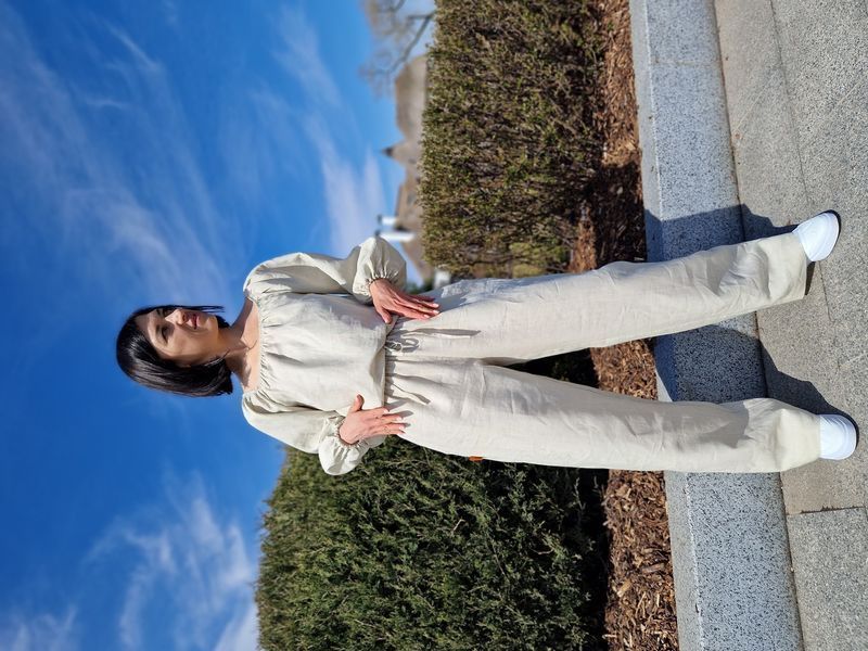 Лляні штани Morkva Linen trousers MLT01 L сірий mltsl фото