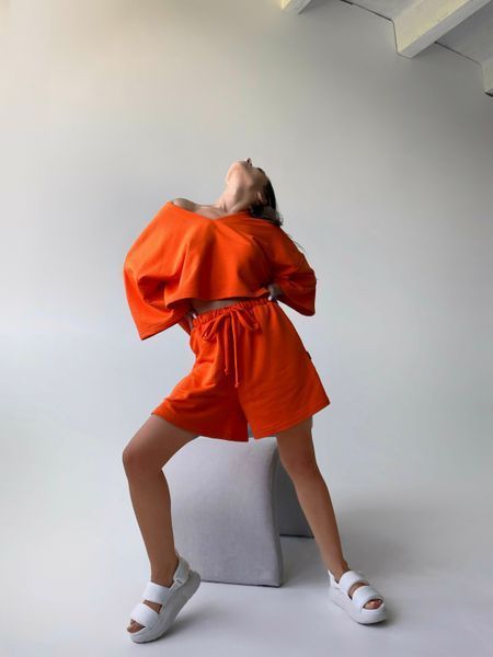 Комплект шортів та crop top футболки Morkva set ST01 Orange S sst01s фото