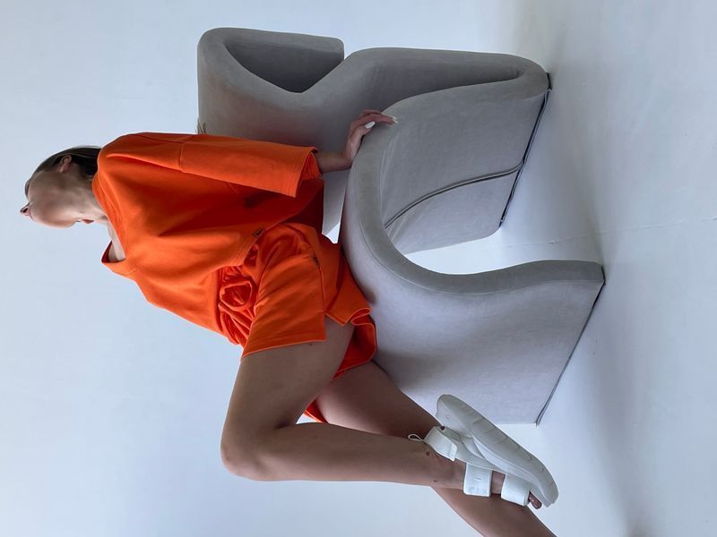 Комплект шортів та crop top футболки Morkva set ST01 Orange S sst01s фото