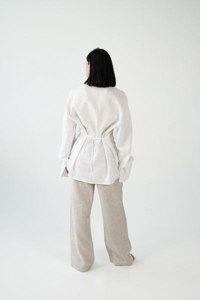 Жіноча лляна сорочка в оверсайзі білого кольору Morkva Linen Shirt Lily mlslm фото