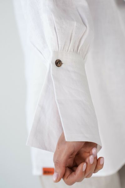 Жіноча лляна сорочка в оверсайзі білого кольору Morkva Linen Shirt Lily mlslm фото