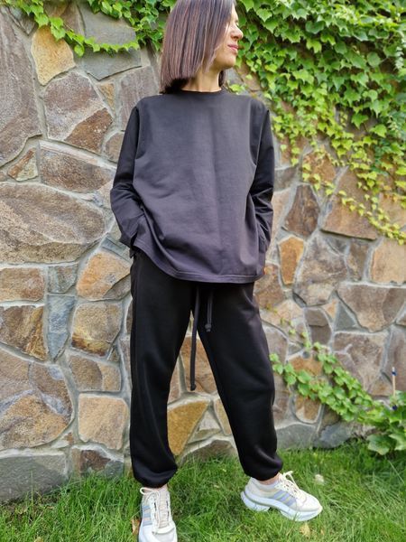 Жіночий лонгслів оверсайз Morkva Long Sleeve LG01 - Чорний LG01B фото