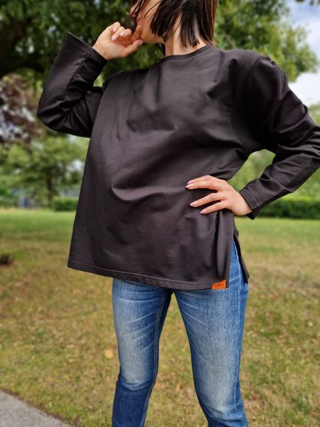 Жіночий лонгслів оверсайз Morkva Long Sleeve LG01 - Чорний LG01B фото