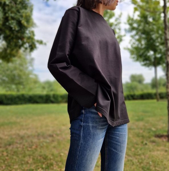 Жіночий лонгслів оверсайз Morkva Long Sleeve LG01 - Чорний LG01B фото