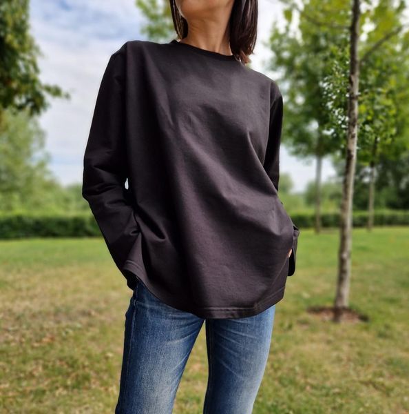 Жіночий лонгслів оверсайз Morkva Long Sleeve LG01 - Чорний LG01B фото