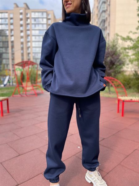 Теплий жіночий спортивний костюм Morkva Set Warm 01 (штани джоггери + світшот) Чорний S setssb фото