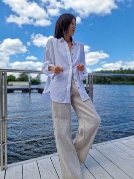 Лляні штани Morkva Linen trousers MLT01 L сірий mltsl фото