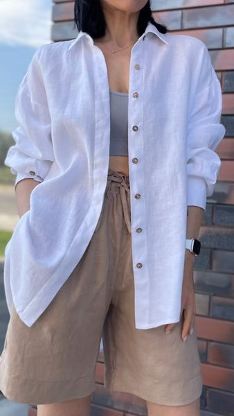Лляні шорти Morkva Linen Shorts MS02 Бежеві S MS02 фото
