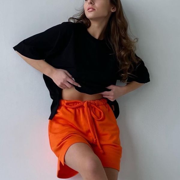 Яскраві легкі жіночі літні шорти оверсайз Morkva Shorts MS01 Orange L MS01 фото