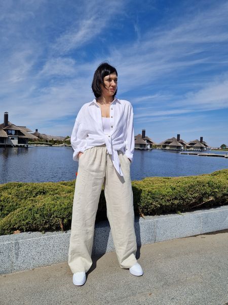 Белая женская льняная рубашка оверсайз Morkva Linen Shirt Mari smws фото
